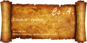 Csutor Andor névjegykártya